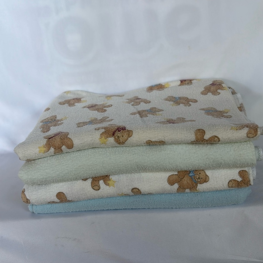 Pre Loved Set of Four Baby Flannel Swaddle Wrap - Picture 4 of 6